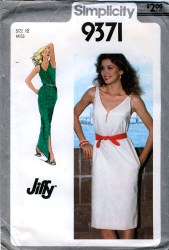 9371 SIMPLICITY JIFFY 80 PULLOVER LO NECK DRESS LENGTHS PATTERN 10, 16